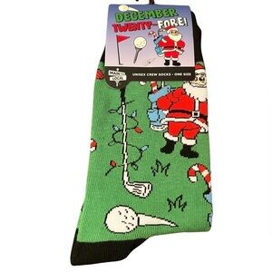 Golfing Santa Holiday Christmas Socks Unisex
